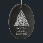 Hostess with the Mostess Christmas Chalkboard Ceramic Tree Decoration<br><div class="desc">personalise on the back with the your family's name... </div>