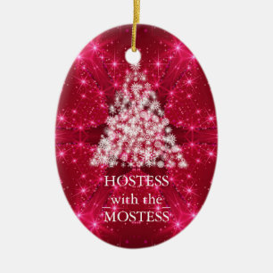 Hostess with the Mostess Christmas Chalkboard Ceramic Tree Decoration