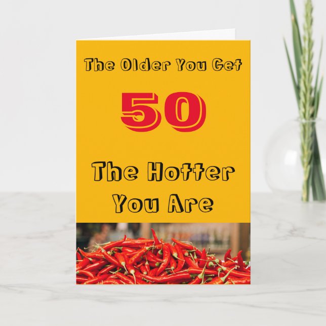 Hot 50th Birthday Wishes Card (Front)