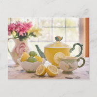 Hot Afternoon Tea with Fresh Lemons