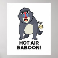 Hot Air Baboon Funny Farting Monkey Pun