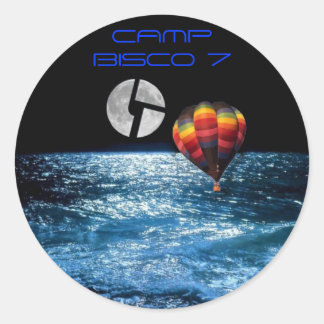 hot air ballon, CAMP BISCO 7 Classic Round Sticker