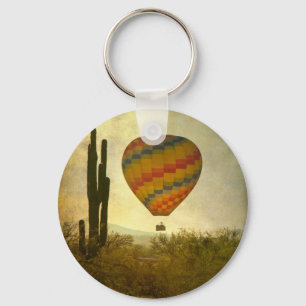 Hot Air Ballon Flight Over the Southwest Desert Key Ring