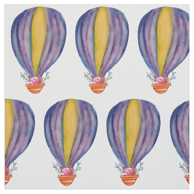 Hot Air Ballon Flowers Fabric (Swatch)