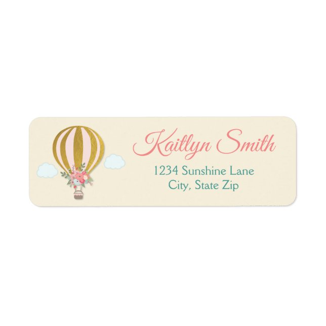 Hot Air Ballon Return Address Label (Front)