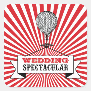 Hot Air Ballon Wedding Spectacular Stickers. Square Sticker