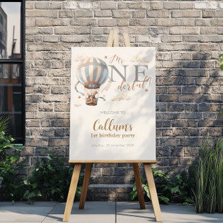 Hot Air Balloon 1st Birthday Poster