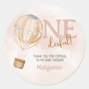 Hot Air Balloon 1st Birthday Thank you Sticker