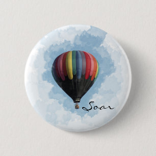 Hot Air Balloon 6 Cm Round Badge