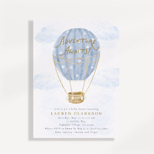 Hot Air Balloon Adventure Awaits Baby Shower  Invitation
