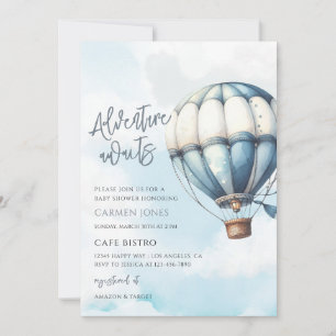 Hot Air Balloon Adventure Awaits Baby Shower Invitation