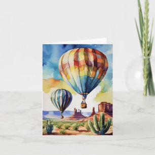 Hot Air Balloon Albuquerque Watercolor Card