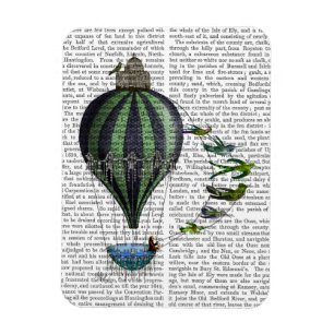 Hot Air Balloon and Birds Magnet