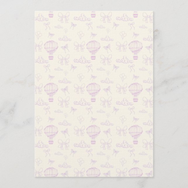 Hot Air-Balloon And Bows Seamless Pattern Invitation (Front)