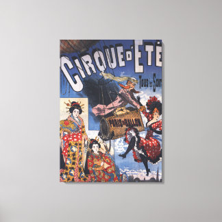 Hot-Air Balloon and Japanese Ladies Poster Canvas Print