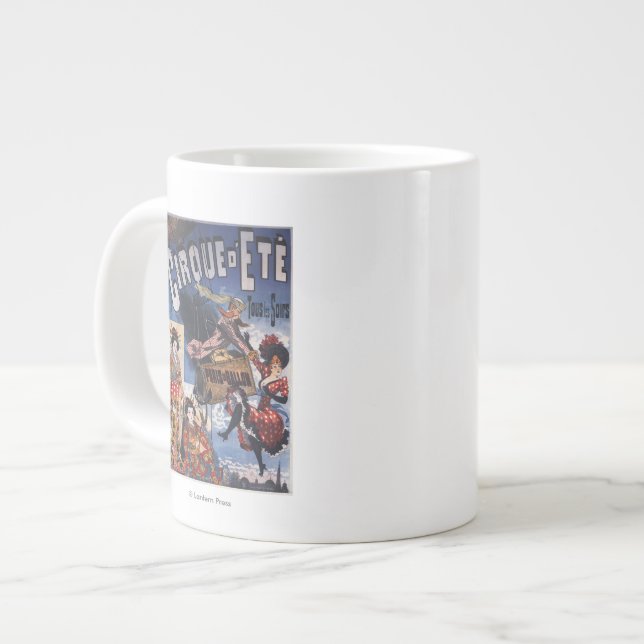 Hot-Air Balloon and Japanese Ladies Poster Large Coffee Mug (Front Left)