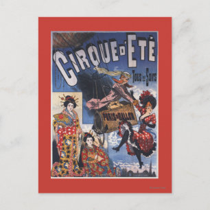 Hot-Air Balloon and Japanese Ladies Poster Postcard