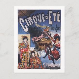 Hot-Air Balloon and Japanese Ladies Poster Postcard