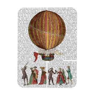 Hot Air Balloon And People Magnet