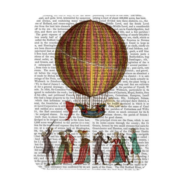 Hot Air Balloon And People Magnet (Vertical)