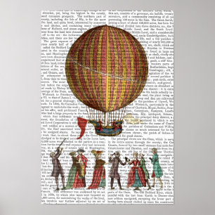 Hot Air Balloon And People Poster