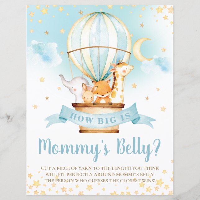 Hot Air Balloon Animal How Big is Mum's Belly Game (Front)