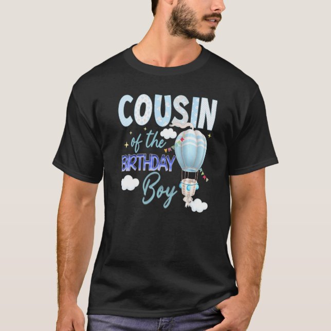 Hot Air Balloon B Day Boy Party Group T-Shirt (Front)