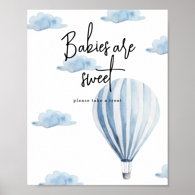 Hot air balloon - Babies are sweet  Poster (Front)