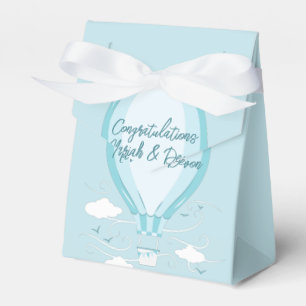 Hot Air Balloon Baby Shower Blue Favour Box
