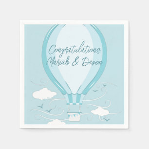 Hot Air Balloon Baby Shower Blue Napkins