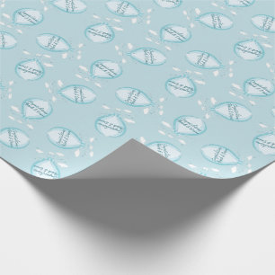 Hot Air Balloon Baby Shower Blue Wrapping Paper