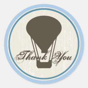 Hot Air Balloon Baby Shower Classic Round Sticker