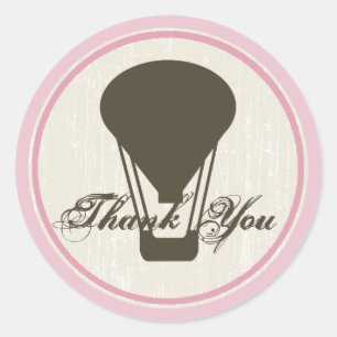 Hot Air Balloon Baby Shower Classic Round Sticker