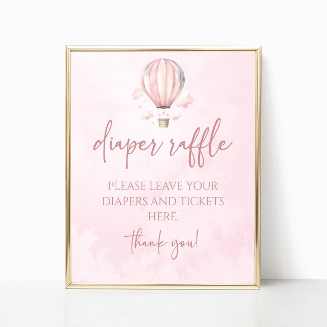 Hot Air Balloon Baby Shower Diaper Raffle Sign (Creator Uploaded)