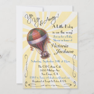Hot air balloon Baby Shower Invitation