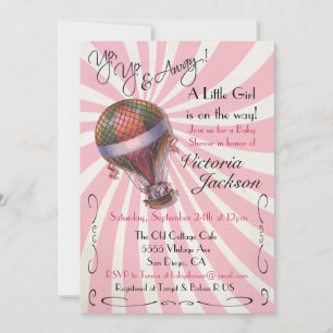 Hot air balloon Baby Shower Invitation
