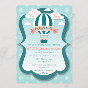 Hot Air Balloon Baby Shower Invitation