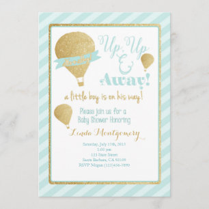 Hot Air Balloon Baby Shower Invitation
