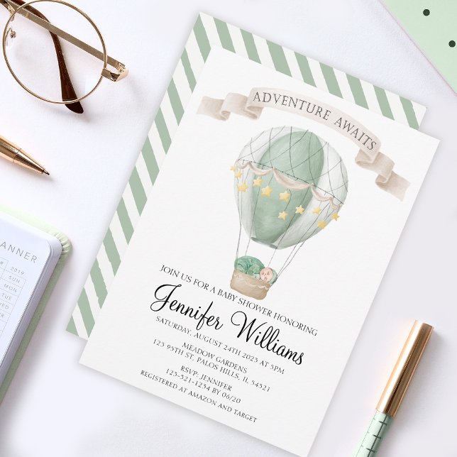 Hot air balloon baby shower invitation (Creator Uploaded)