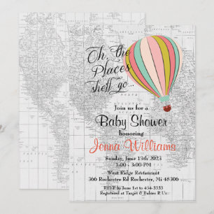 Hot Air Balloon Baby Shower Invitation