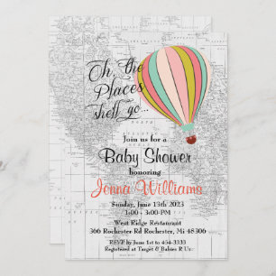 Hot Air Balloon Baby Shower Invitation