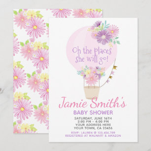 Hot Air Balloon Baby Shower Invitation
