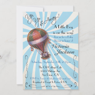 Hot air balloon Baby Shower Invitation