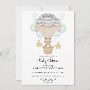 Hot Air Balloon Baby Shower Invitation