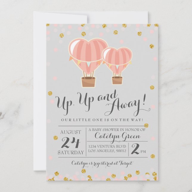 Hot Air Balloon Baby Shower Invitation (Front)