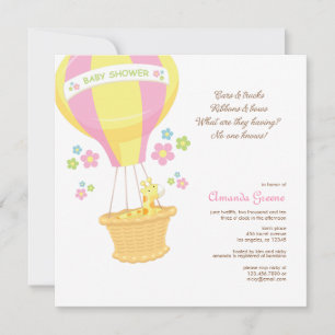 Hot Air Balloon Baby Shower Invitation Card