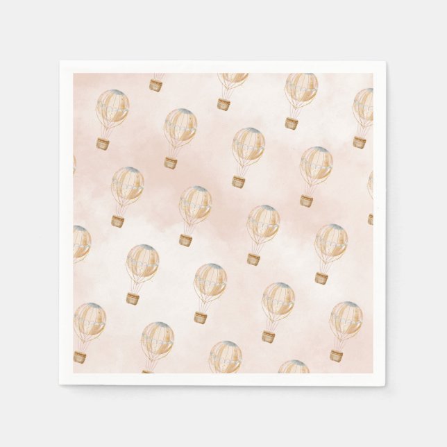 Hot Air Balloon Baby Shower Napkin (Front)