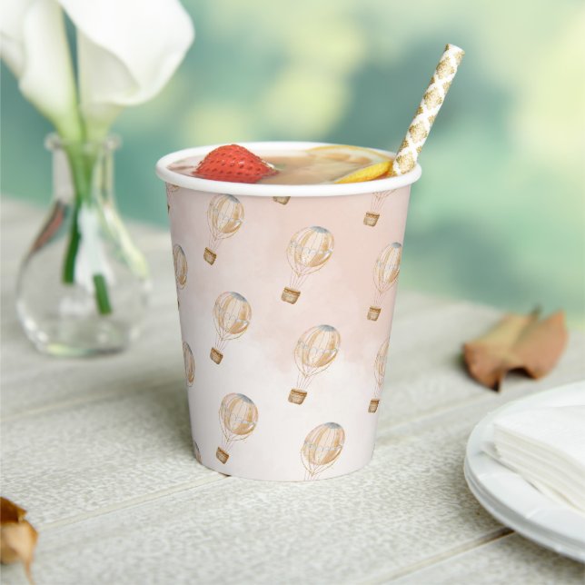 Hot Air Balloon Baby Shower Paper Cups (Insitu)