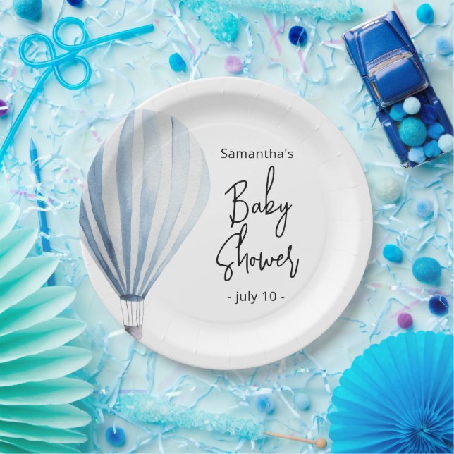 Hot air balloon - baby shower paper plate (Party)