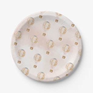 Hot Air Balloon Baby Shower Paper Plate